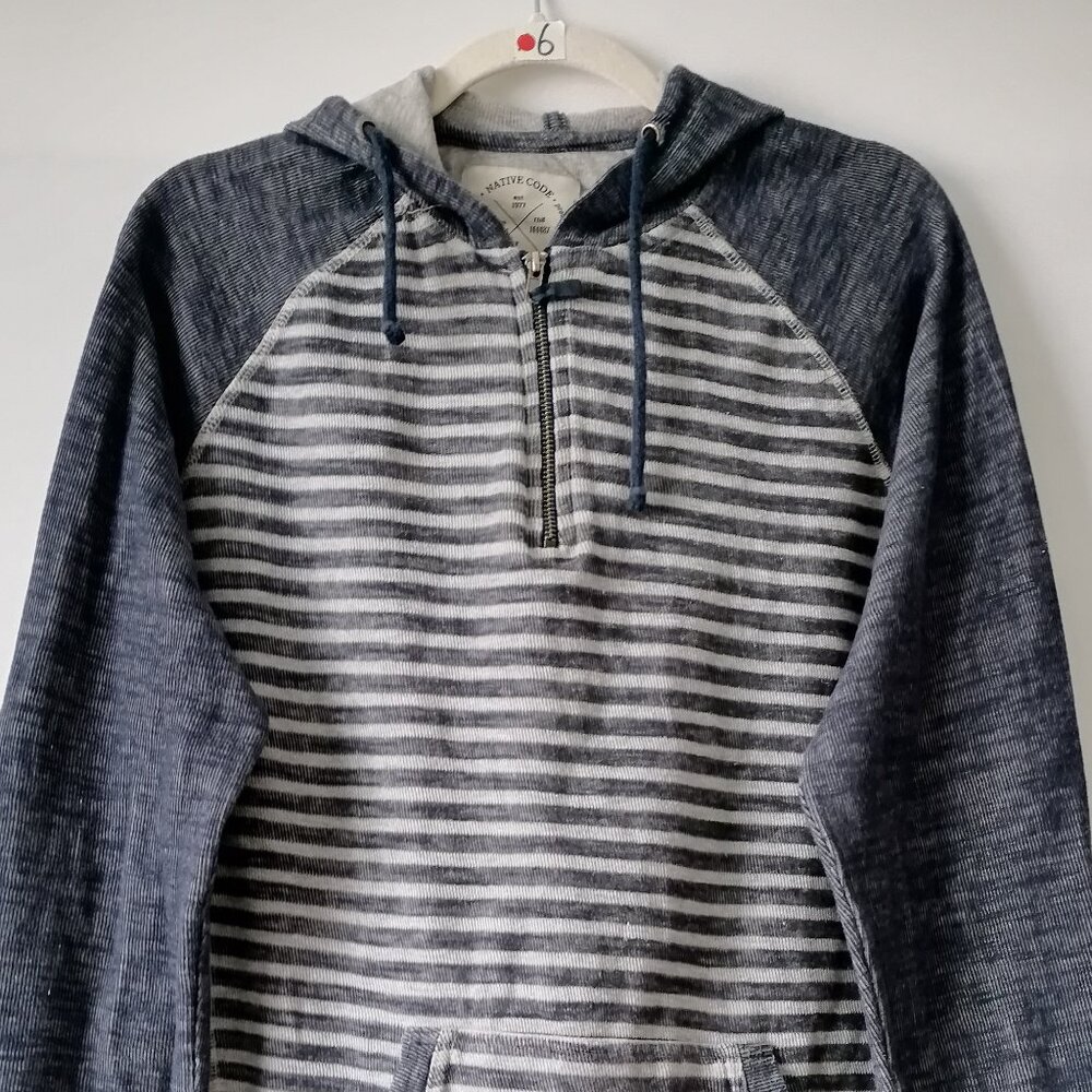 Native Code Women's Blue-Gray Striped Quarter Zip… - image 2